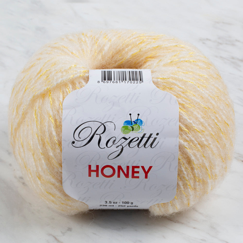 Rozetti Honey Işıltılı Krem El Örgü İpi - 210-01